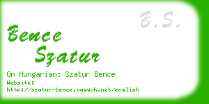 bence szatur business card